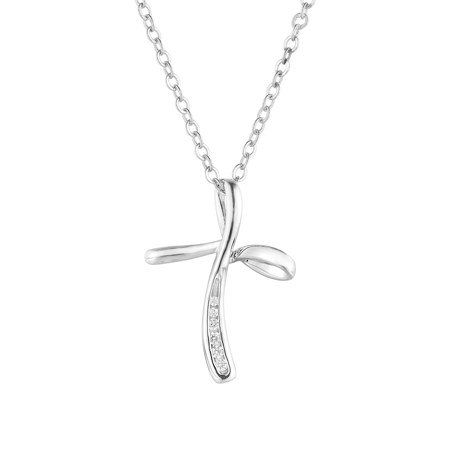 14K White Gold Round Natural Diamond  Pendant  MZ71484 Natural Diamond