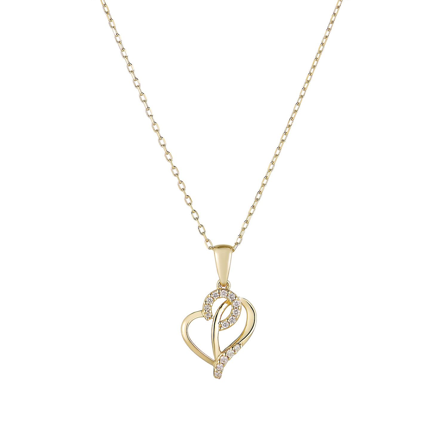 14K Yellow Gold Natural Diamond  Pendant Necklace MZ71962, Colour: Yellow