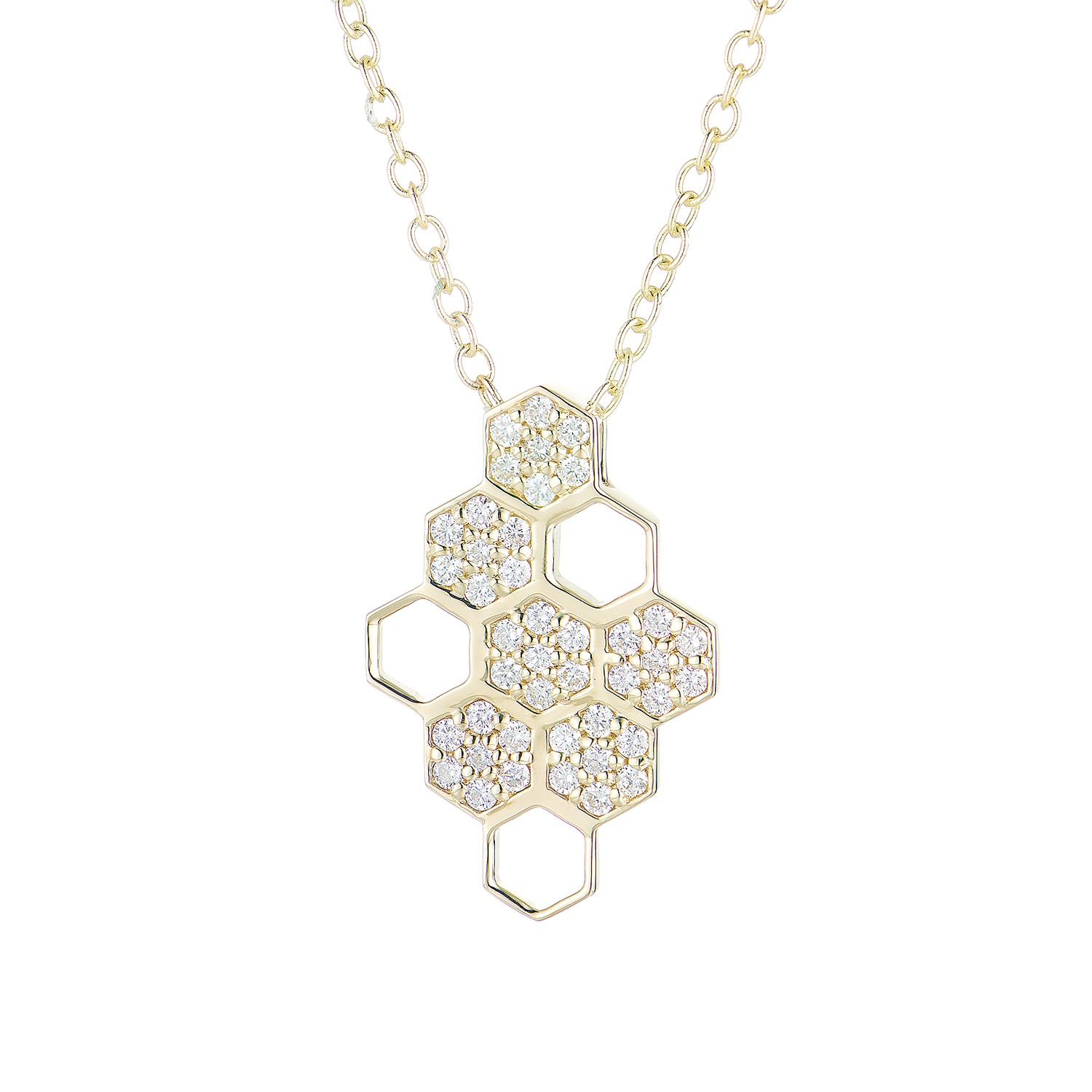MZ9752 14K Yellow Gold Round Natural Diamond  Pendant Natural Diamond