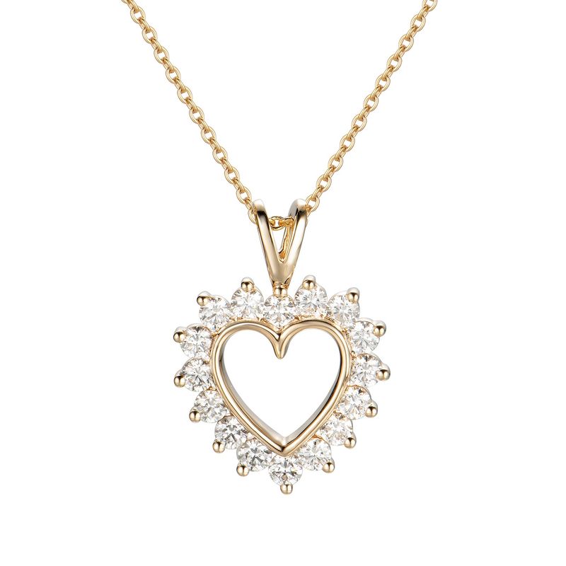 MZ61204 14K Yellow Gold Round Natural Diamond  Pendant Natural Diamond