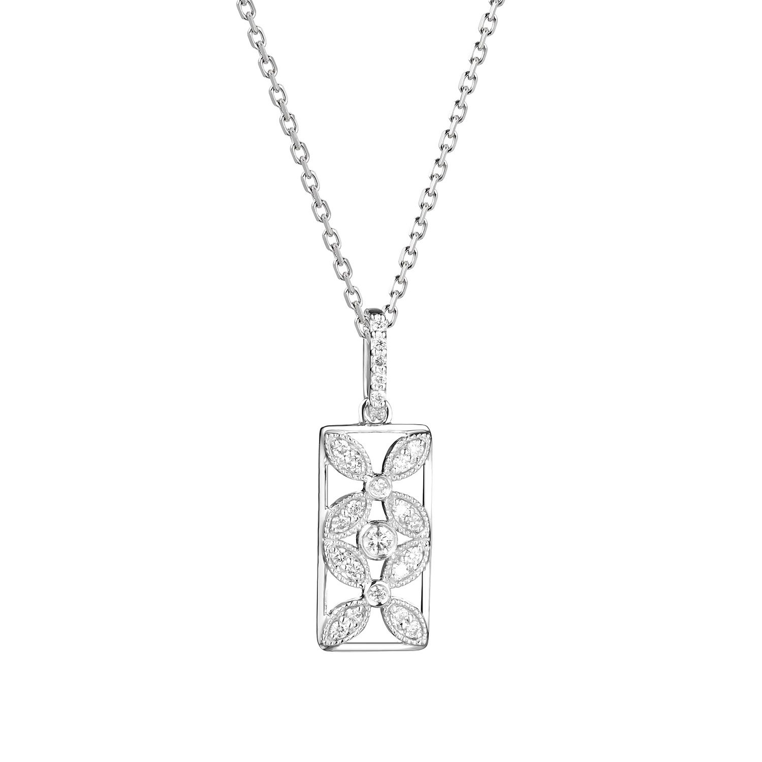 14K White Gold Natural Diamond  Pendant MZ5987 Natural Diamond