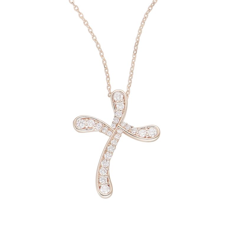 14K Rose Gold Round Natural Diamond  Pendant  MZ61695