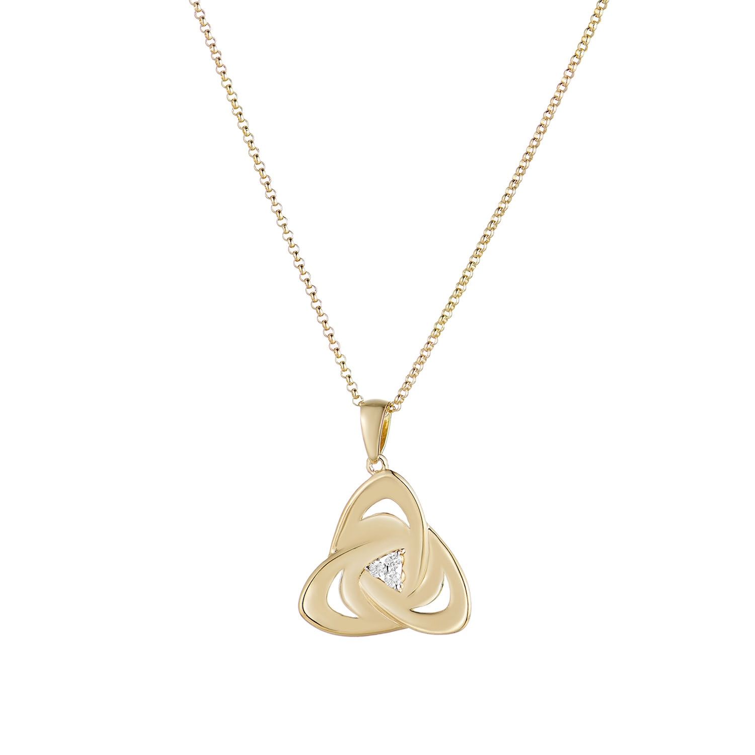 14K Yellow Gold Natural Diamond  Pendant Necklace MZ71916, Colour: Yellow