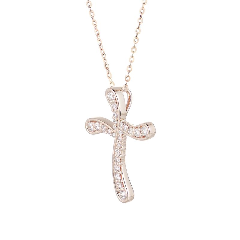 14K Rose Gold Round Natural Diamond  Pendant  MZ61695