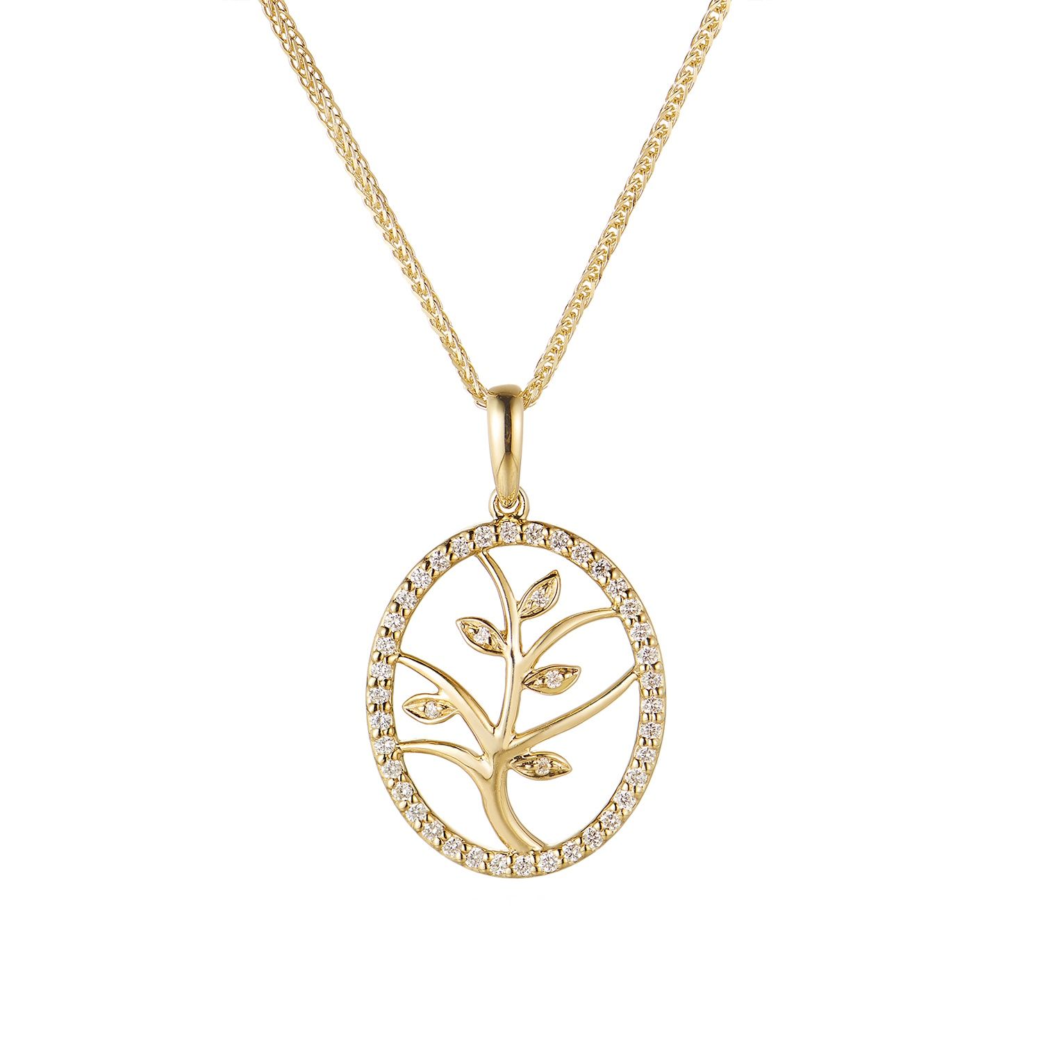 14K Yellow Gold Natural Diamond  Pendant Necklace MZ71811, Colour: Yellow