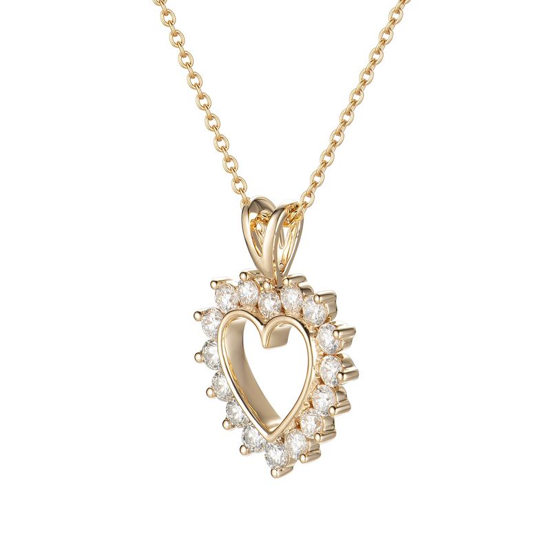 MZ61204 14K Yellow Gold Round Natural Diamond  Pendant Natural Diamond