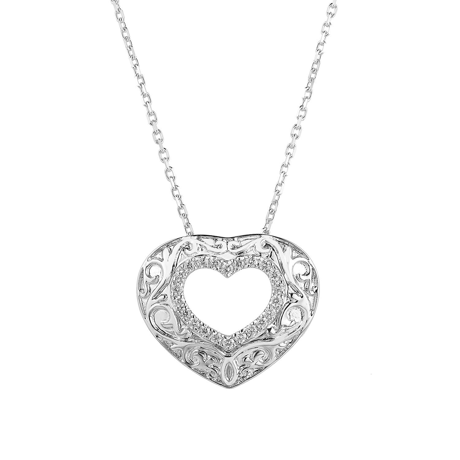 14K White/Yellow Gold Natural Diamond  Pendant Necklace MZ9833, Colour: White