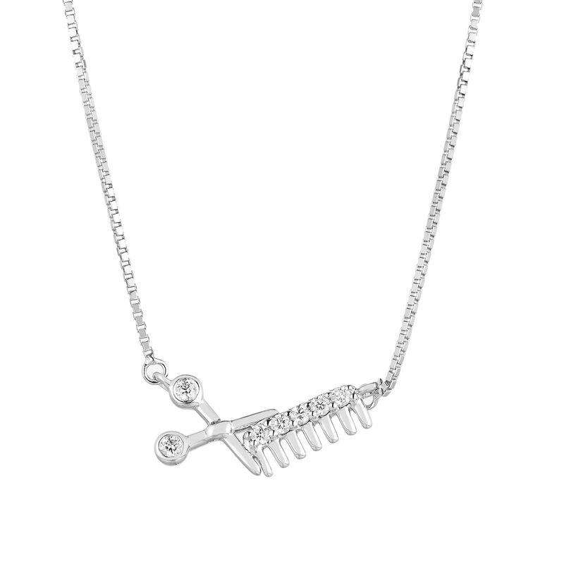 14K White Gold Natural Diamond  Pendant Necklace MZ71559