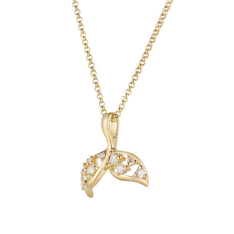 14K White/Yellow Gold Natural Diamond  Necklace MZ71750
