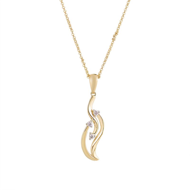 14K White Gold 14K Yellow Gold Natural Diamond  Pendant Necklace MZ71913