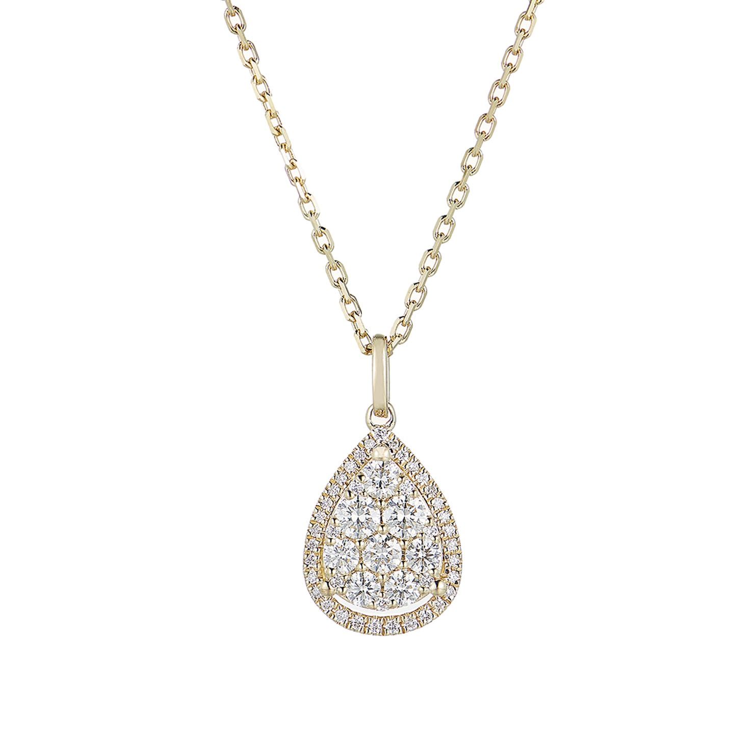 14K Yellow Gold Natural Diamond  Pendant Necklace MZ7990