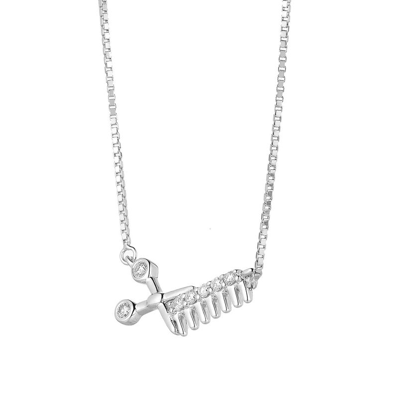 14K White Gold Natural Diamond  Pendant Necklace MZ71559