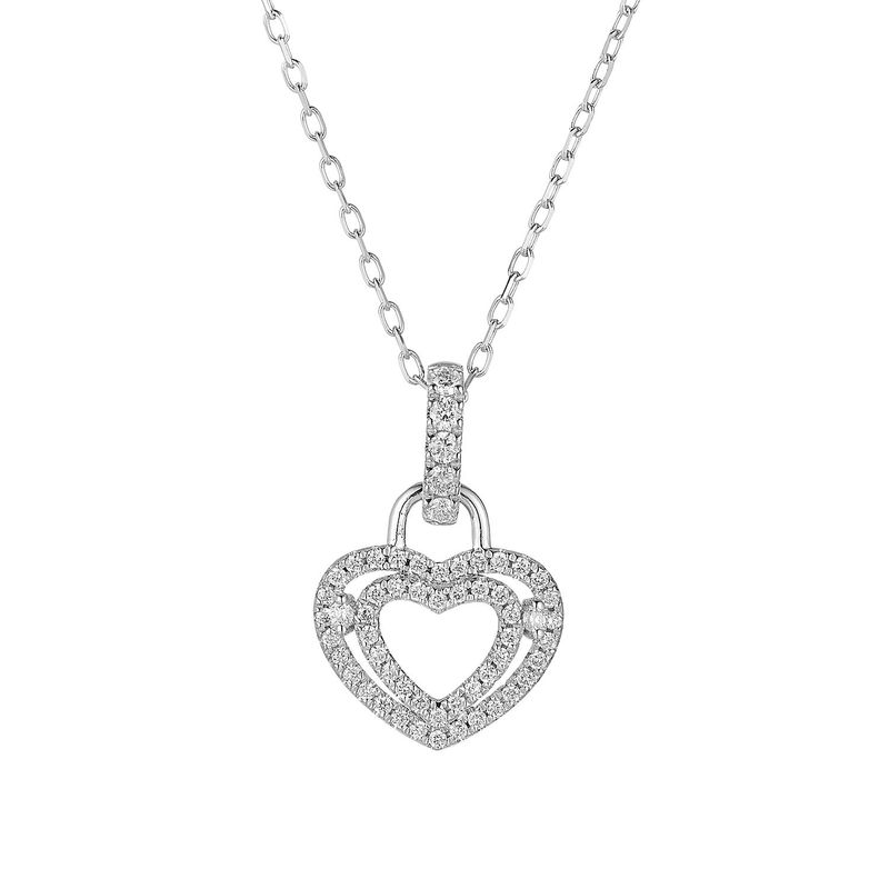 14K White Gold Natural Diamond  Pendant Necklace MZ71711 Natural Diamond