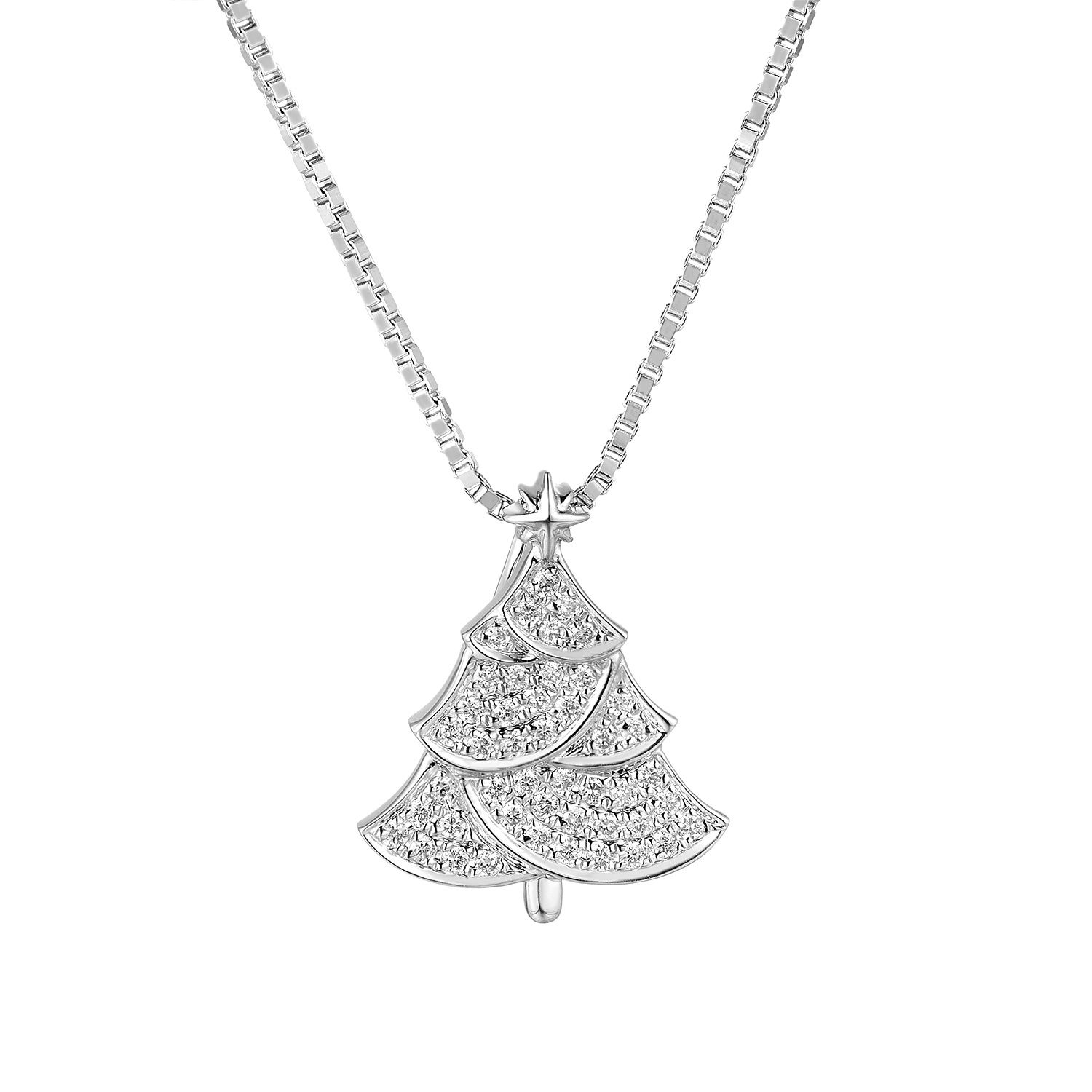 14K White Gold Natural Diamond  Pendant Necklace  MZ9932