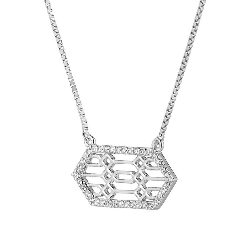 14K White Gold Natural Diamond  Pendant Necklace Natural Diamond MZ71840