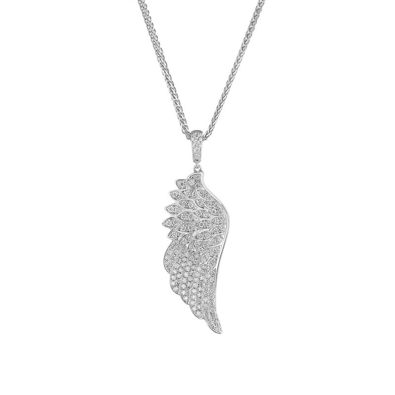 MZ61719 14K White Gold Natural Diamond  Pendant Necklace Natural Diamond