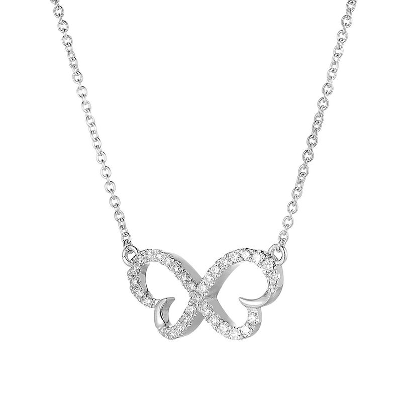 MZ10069 14K White Gold Natural Diamond  Pendant Necklace Natural Diamond