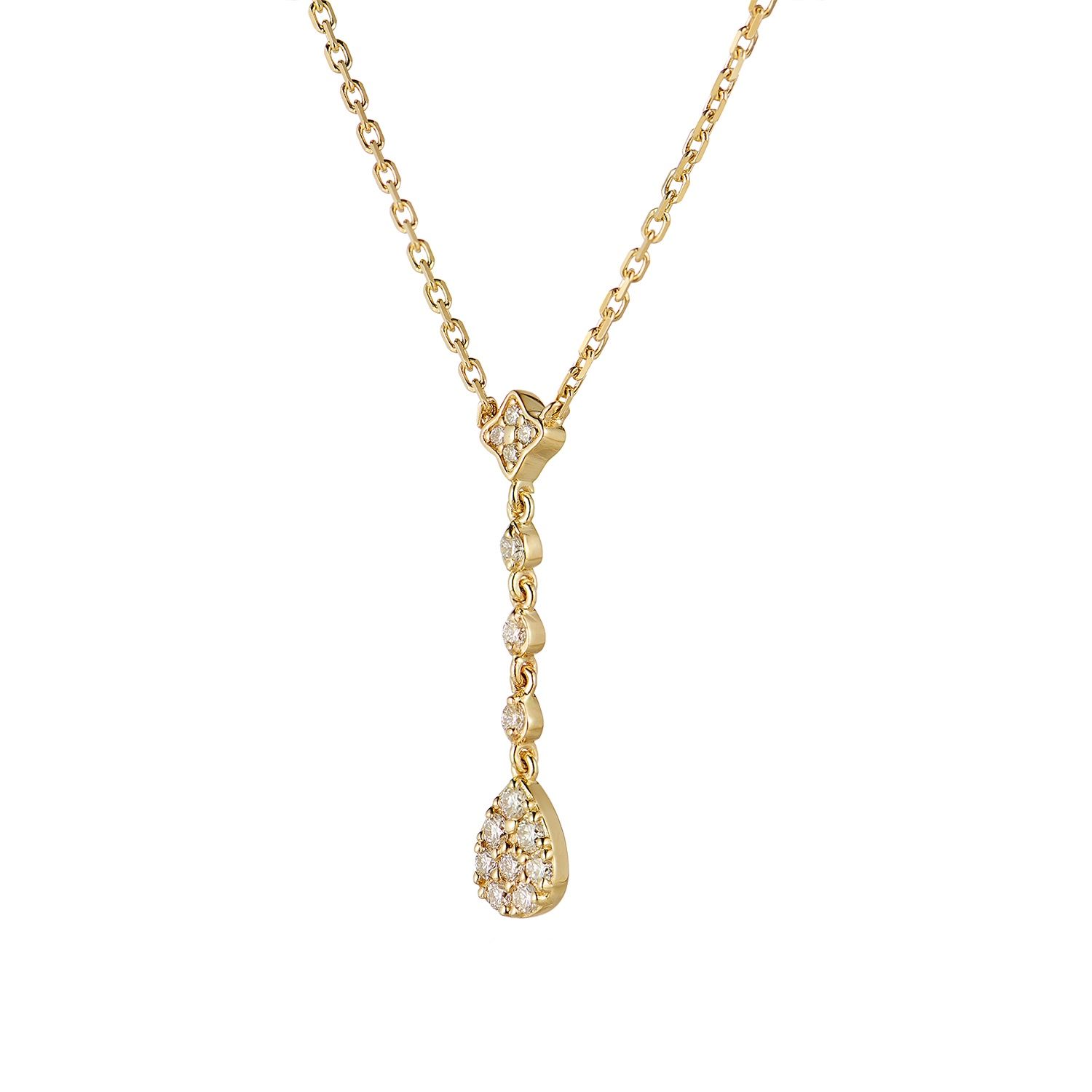 14K Yellow Gold Round Natural Diamond  Pendant Necklace MZ71672, Colour: Yellow