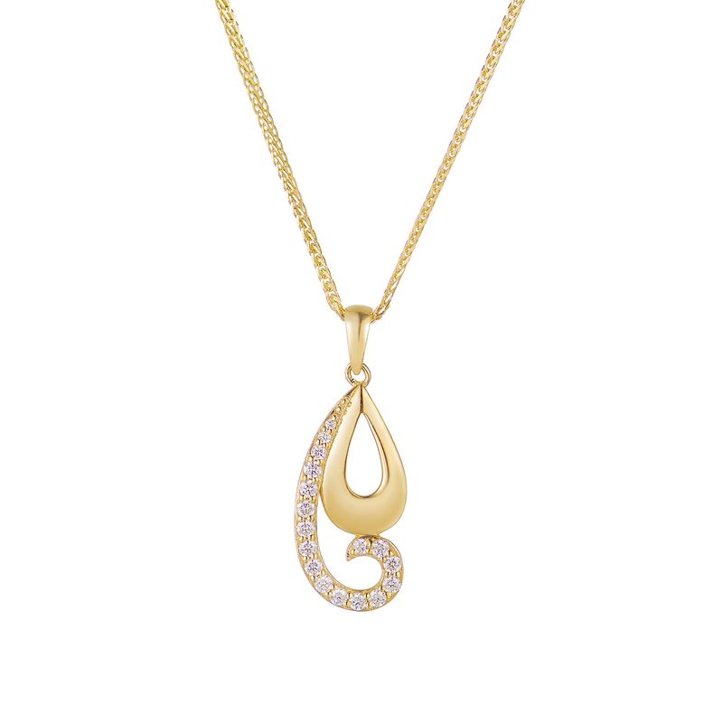 14K Yellow Gold Natural Diamond  Pendant Necklace Natural Diamond  MZ10166