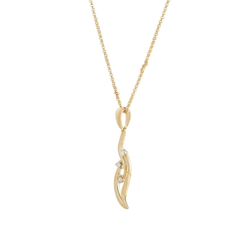 14K White Gold 14K Yellow Gold Natural Diamond  Pendant Necklace MZ71913