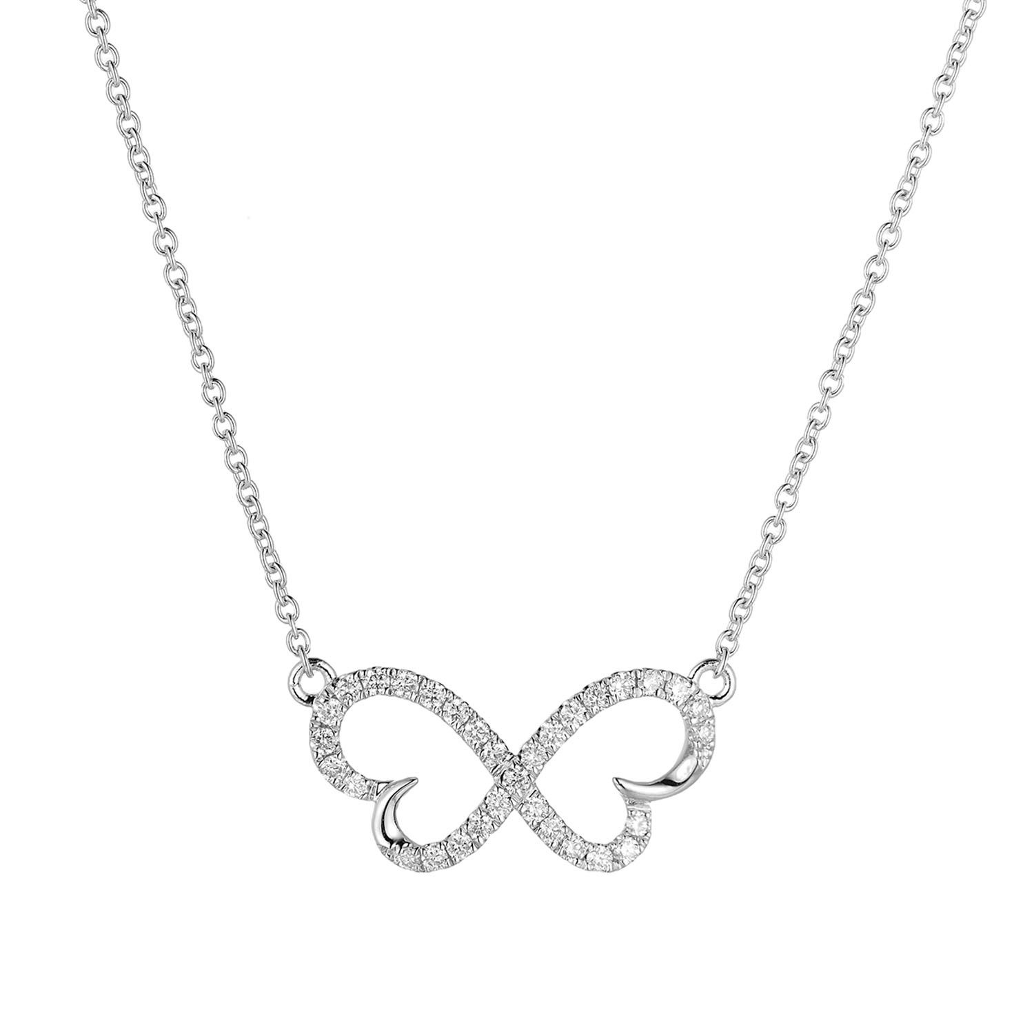 MZ10069 14K White Gold Natural Diamond  Pendant Necklace Natural Diamond