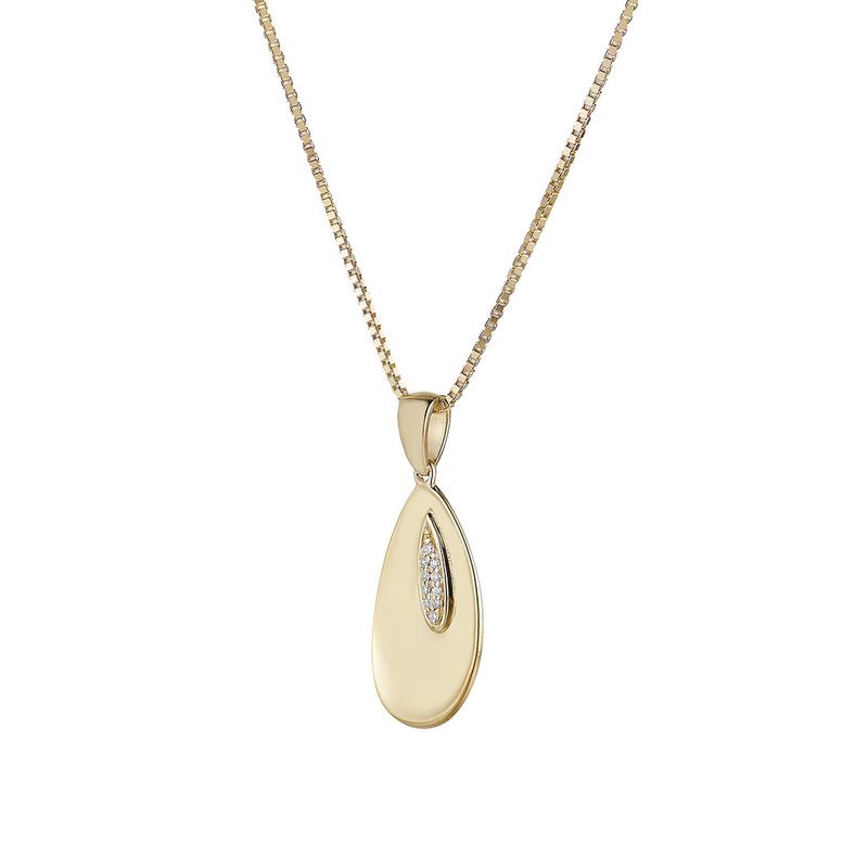 MZ71903 14K Yellow Gold Natural Diamond  Pendant Necklace Natural Diamond