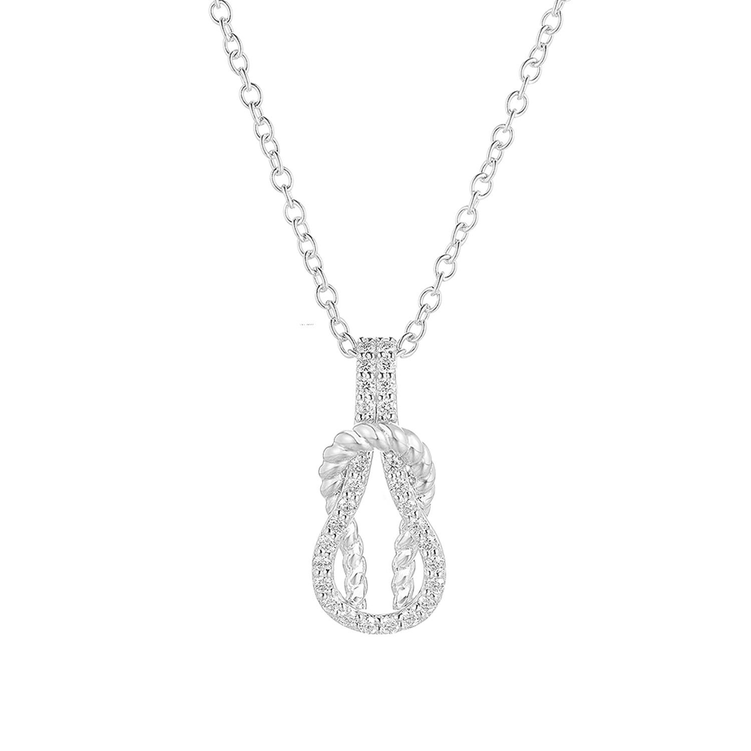 14K White Gold Round Natural Diamond  Pendant Necklace MZ9363