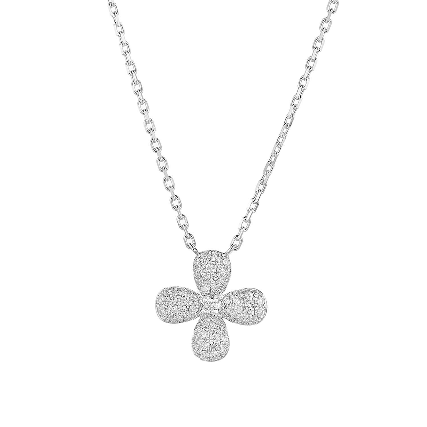14K White Gold Natural Diamond  Necklace Pendant Natural Diamond MZ9380