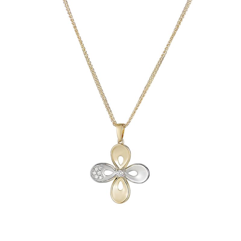 MZ71944 14K White Gold 14K Yellow Gold Natural Diamond  Necklace Natural Diamond