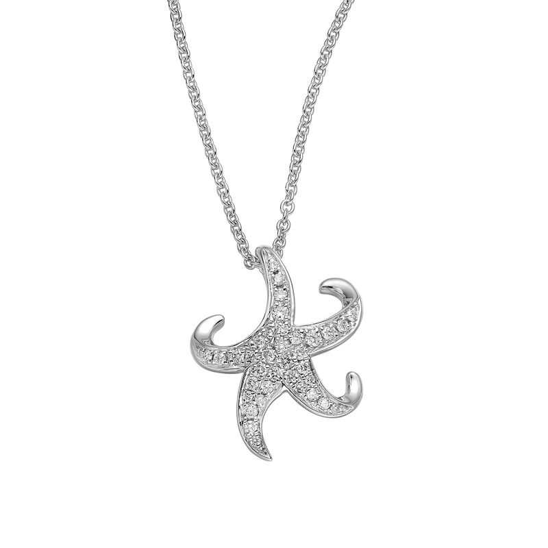 14K White Gold Natural Diamond  Pendant Necklace MZ9939