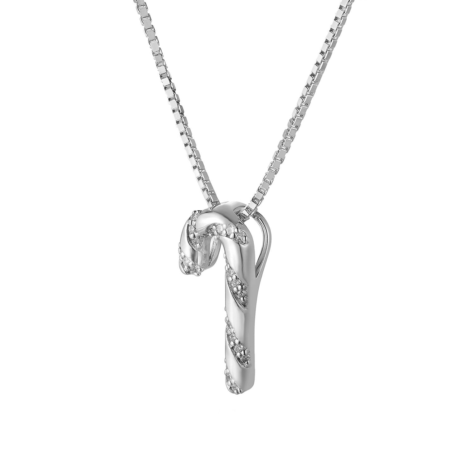 14K White Gold Round Natural Diamond  Pendant Necklace MZ71671 Natural Diamond