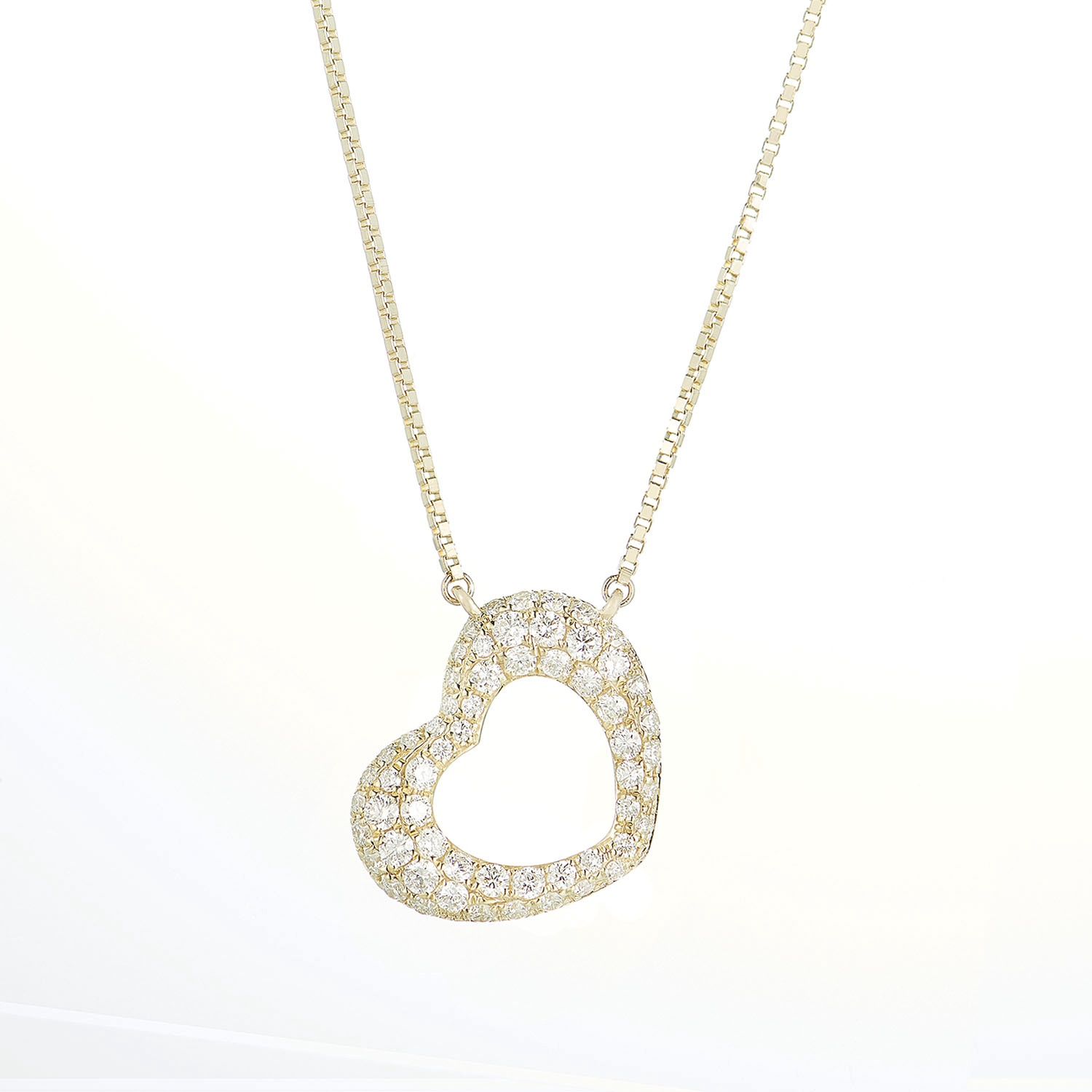 14K Yellow Gold Round Natural Diamond  Pendant Necklace MZ71055