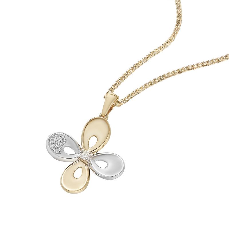 MZ71944 14K White Gold 14K Yellow Gold Natural Diamond  Necklace Natural Diamond