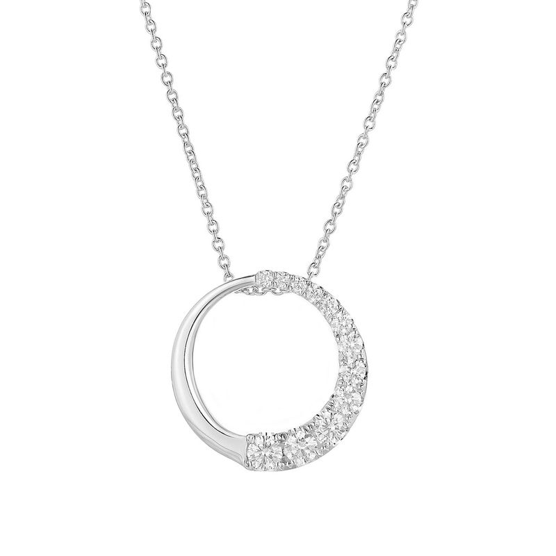 14K White Gold Round Natural Diamond  Necklace Natural Diamond MZ71008