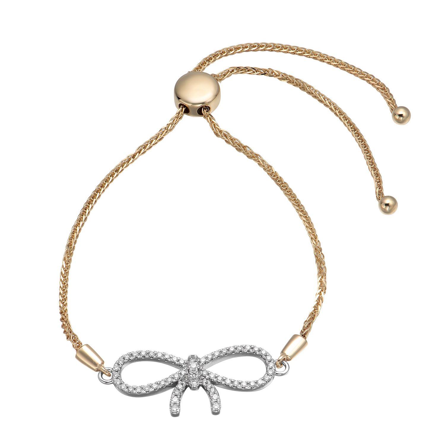 14K White Gold 14K Yellow Gold Natural Diamond  Bracelet Natural Diamond  MZ7794