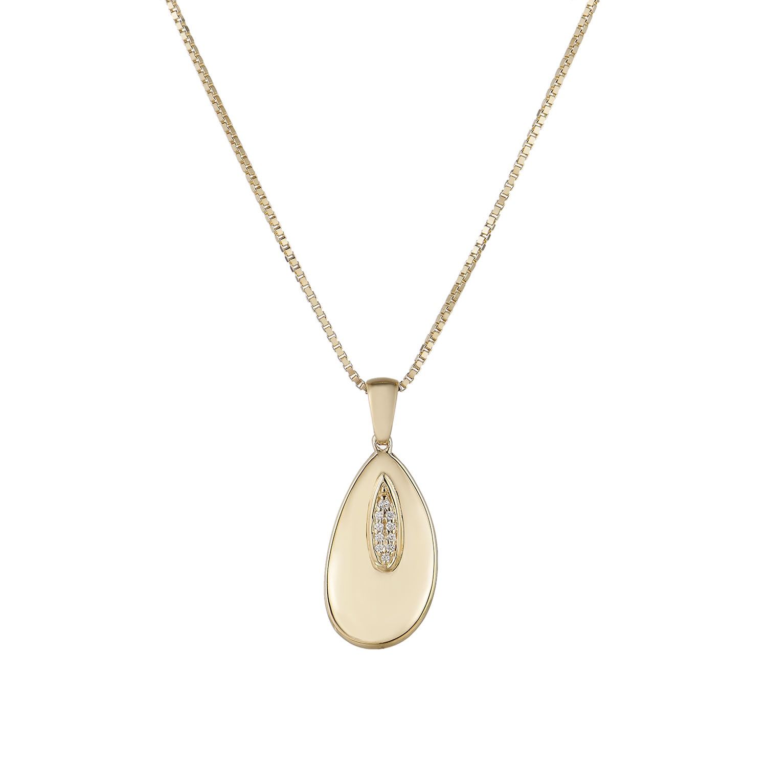 MZ71903 14K Yellow Gold Natural Diamond  Pendant Necklace Natural Diamond