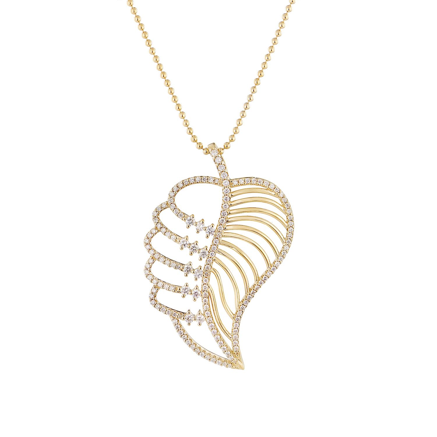 14K Yellow Gold Round Natural Diamond  Pendant Necklace Natural Diamond MZ71993
