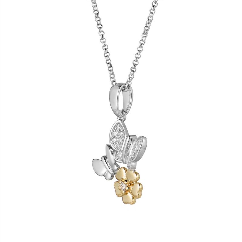 14K Yellow Gold 14K White Gold Pendant Necklace MZ9943