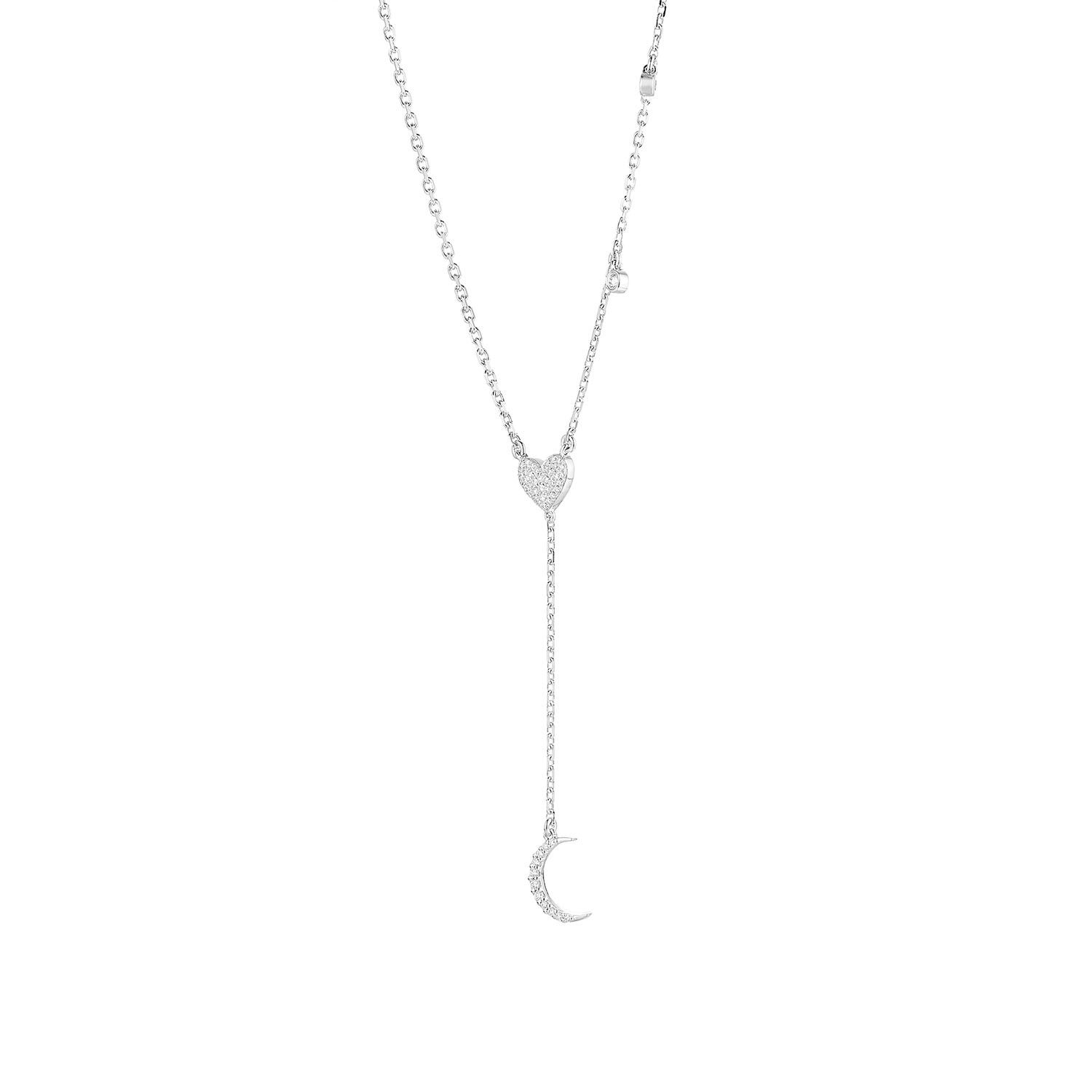 14K White Gold Round Natural Diamond  Pendant Necklace MZ7941