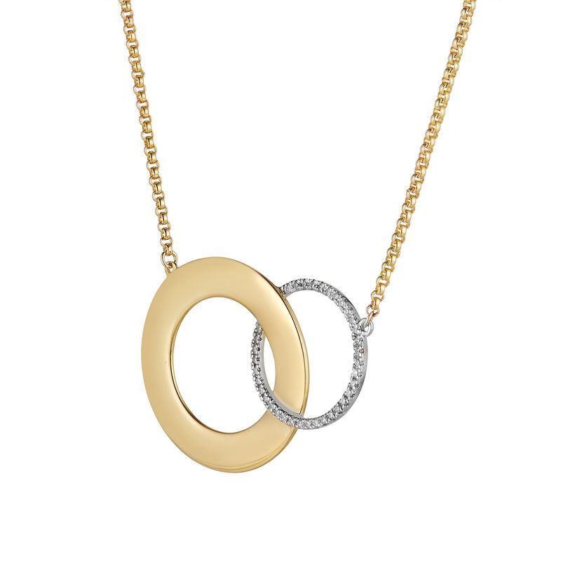 14K Yellow Gold 14K White Gold Pendant Necklace Natural Diamond MZ71685