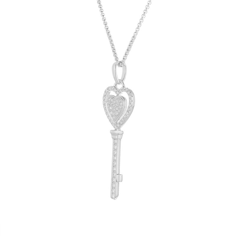 14K White Gold Round Natural Diamond  Pendant MZ9349 Natural Diamond
