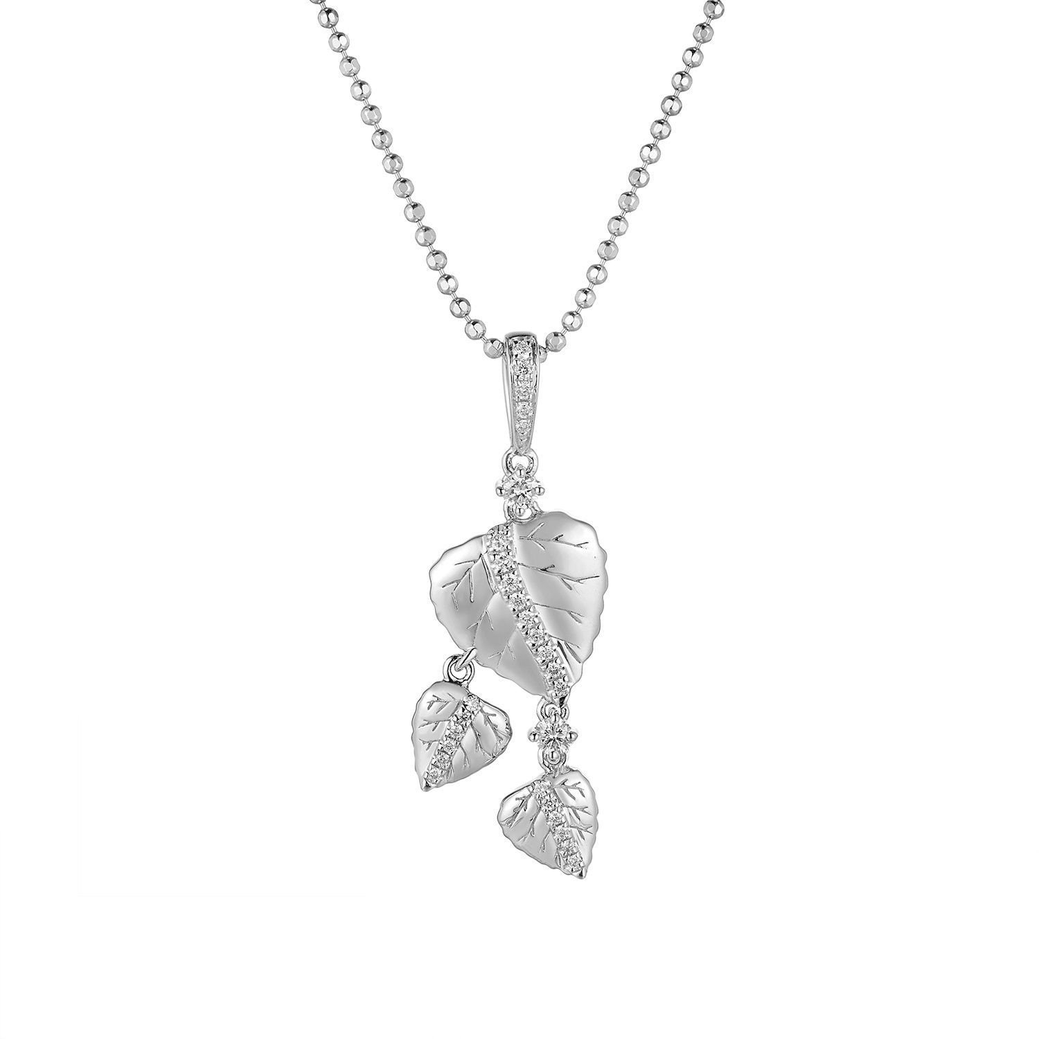 14K White/Yellow Gold Natural Diamond  Pendant Necklace MZ10015, Colour: White
