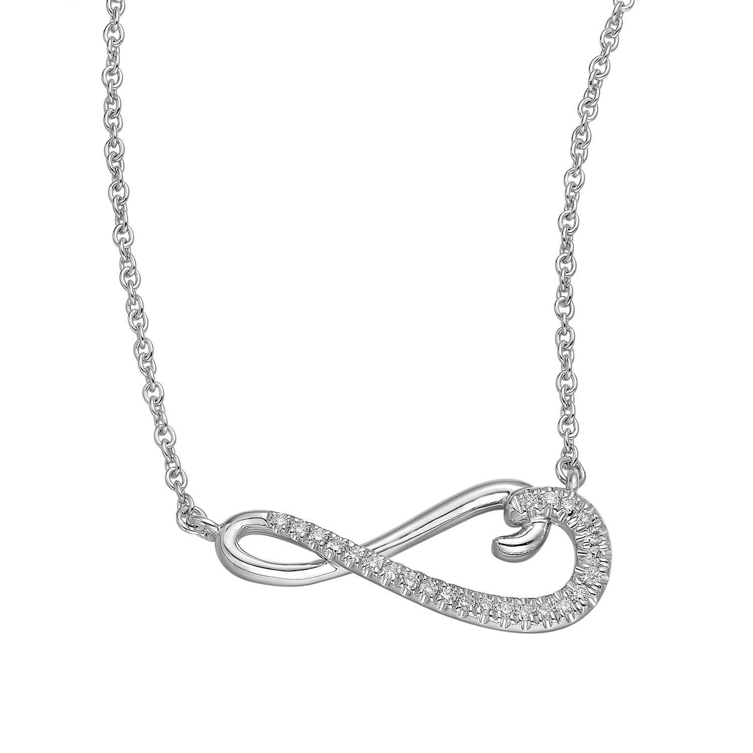 MZ9945 14K White Gold Natural Diamond  Pendant Necklace Natural Diamond