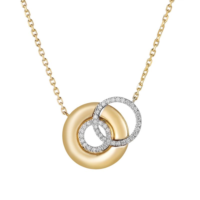 14K Yellow Gold 14K White Gold Pendant Necklace Natural Diamond MZ71684
