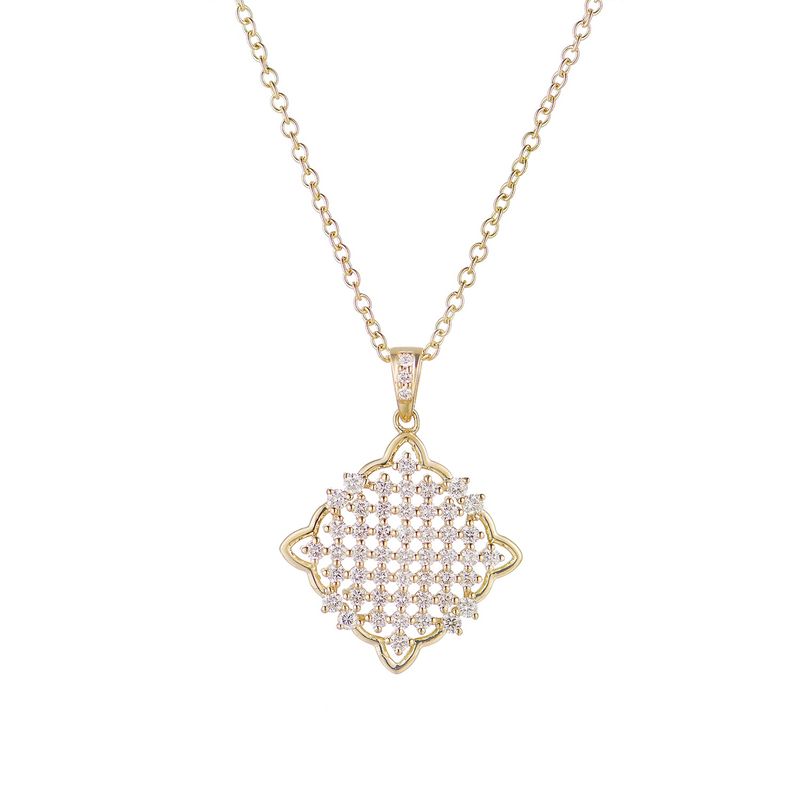 14K Yellow Gold Natural Diamond  Pendant Necklace MZ71941