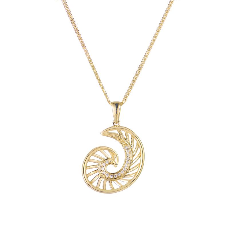 14K Yellow Gold Natural Diamond  Pendant Necklace MZ71922