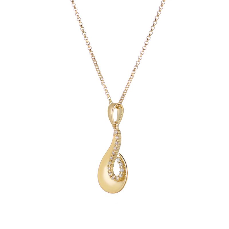 14K Yellow Gold Natural Diamond  Pendant Necklace MZ71929