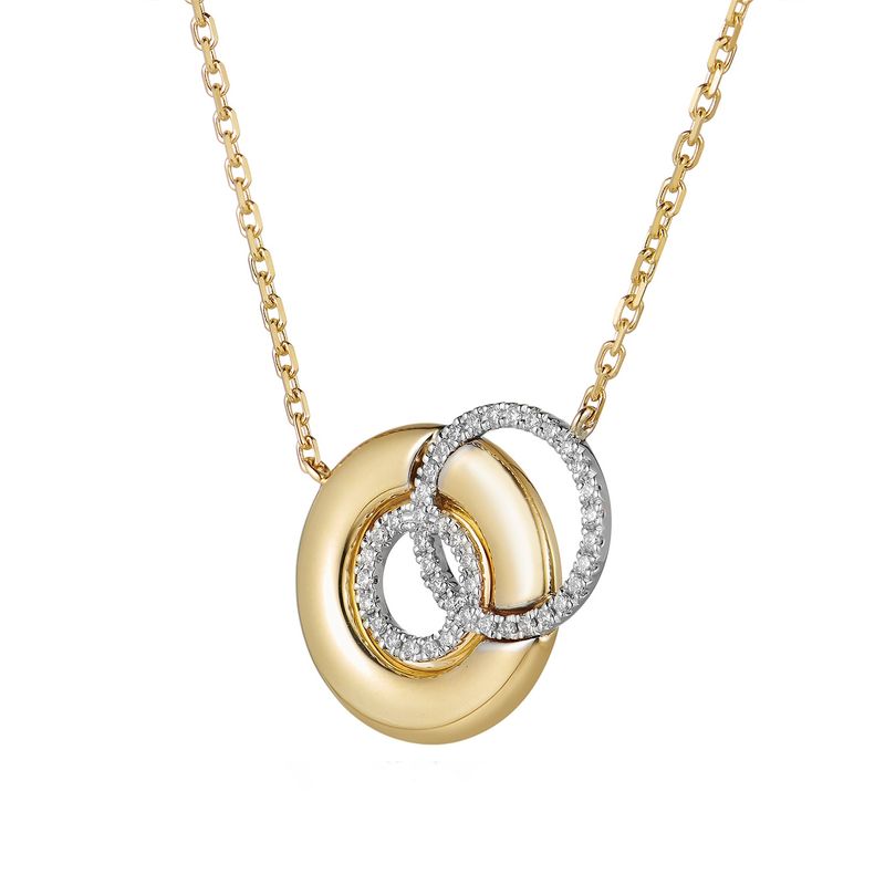 14K Yellow Gold 14K White Gold Pendant Necklace Natural Diamond MZ71684