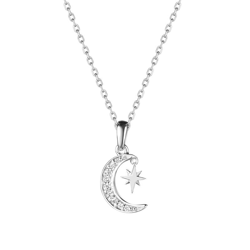 14K White Gold Round Natural Diamond  Pendant MZ61115 Natural Diamond