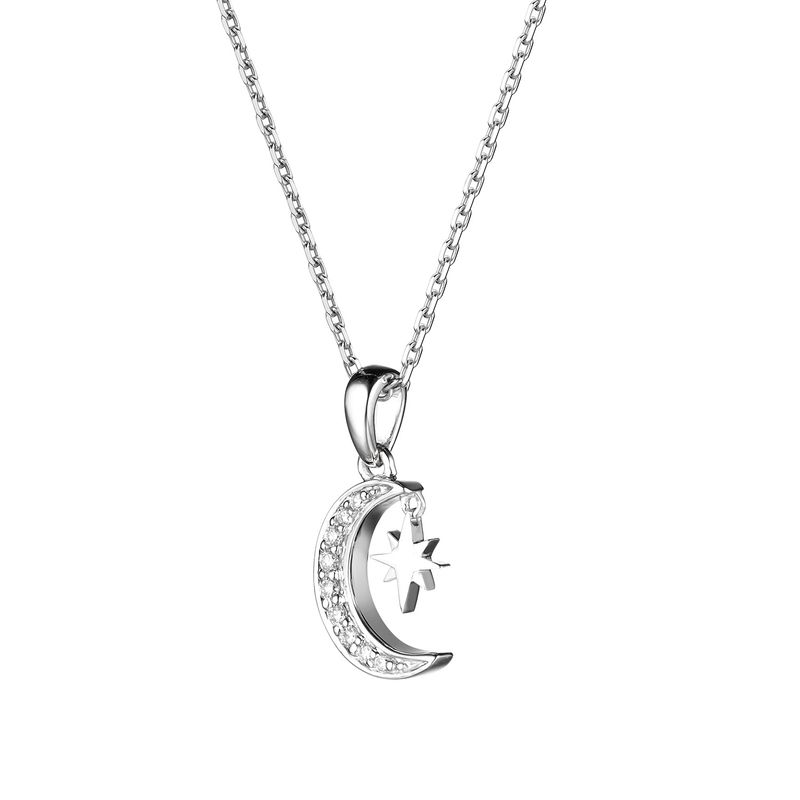 14K White Gold Round Natural Diamond  Pendant MZ61115 Natural Diamond
